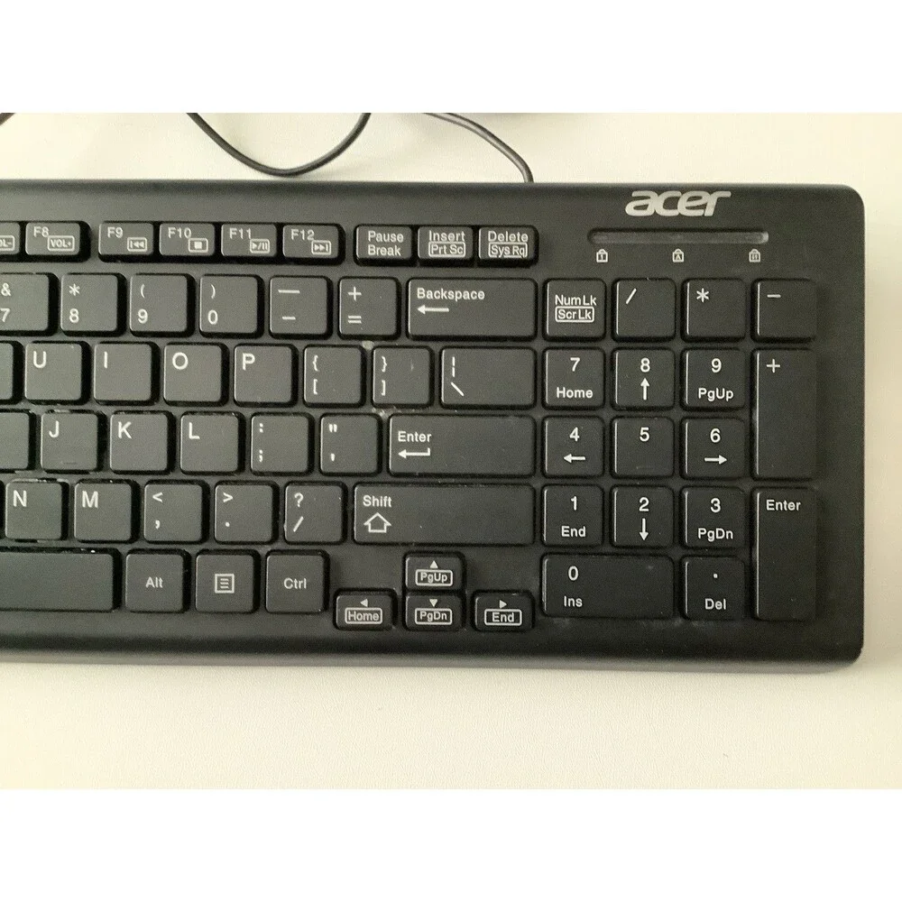 Acer Keyboard Wired USB DKUSB1P0CA Keyboard QWERTY Standard Black Pre-owned